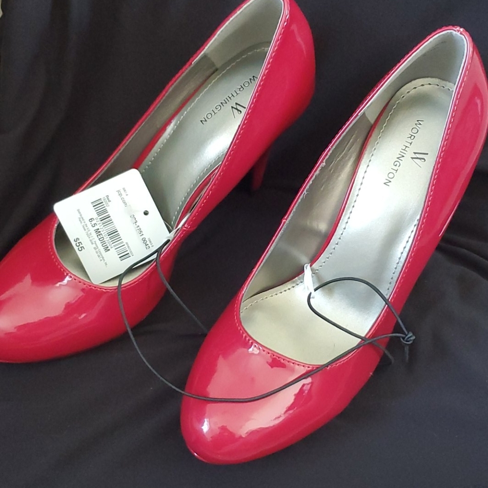 Red pump heels